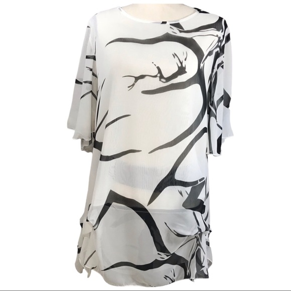 black and white blouse - Picture 1 of 9